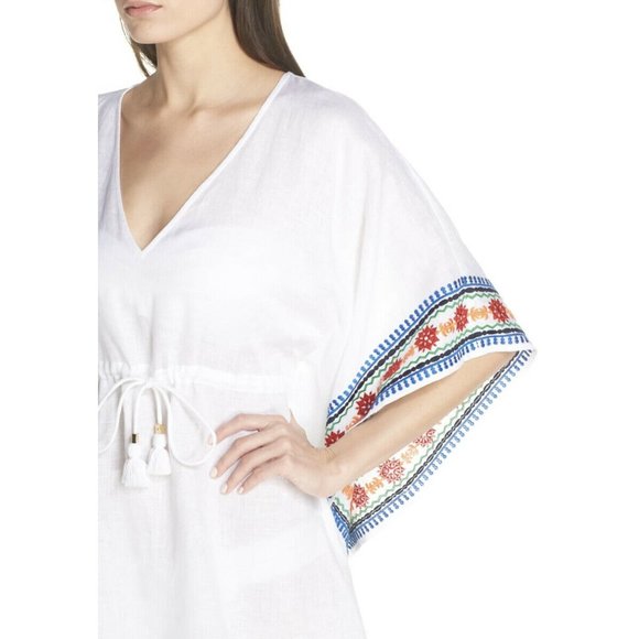 Tory Burch Ravena Embroidered Linen Beach Caftan - Picture 5 of 12